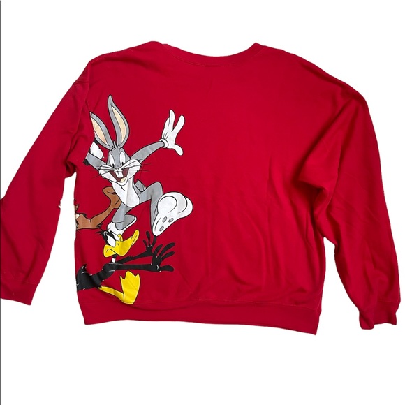Vintage Y2k Looney Tunes characters red crewneck sweater - Picture 5 of 16